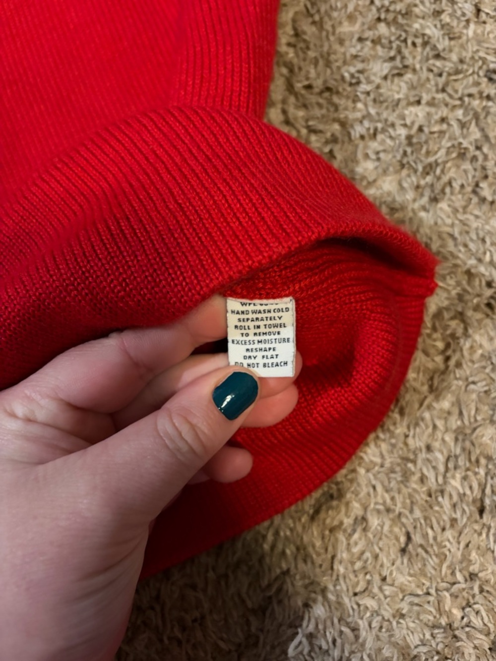 Style & Co Red Short Sleeved Grandma Sweater Size SP Wool Blend Chunky Button - Picture 5 of 8